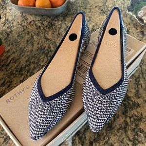 NEW RETIRED Rothy's Navy Houndstooth Point Size 8.5